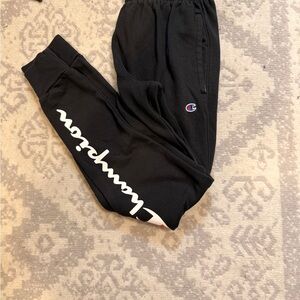 Champion Black Joggers with Logo